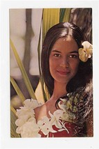 United Air Lines Magic of Hawaii Postcard Beautiful Girl Orchid Lei - $11.88