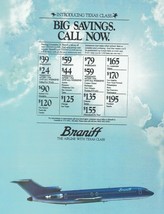 Braniff Airlines Texas Class Fare Printed Letterhead 1980s Bi 727-200 Blue Ultra - £5.70 GBP