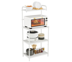 Bakers Rack Microwave Stand Storage Shelves Kitchen Living Room Organizer White - £79.83 GBP