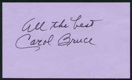 CAROL BRUCE SIGNED 3X5 INDEX CARD ACTRESS THIS WOMAN IS MINE AMERICAN GI... - £14.09 GBP