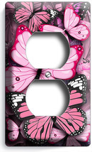Pink Butterflies Duplex Outlet Wall Plate Cover Baby Girl Room Nursery Art Decor - £8.09 GBP
