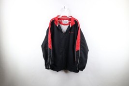 Vintage 90s Champion Mens Size Large Spell Out Lined Windbreaker Jacket Black - £43.62 GBP