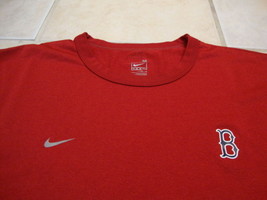 MLB Boston Red Sox Major League Baseball Fan Nike Apparel Fit Dry Red T ... - $19.36