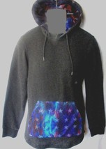 ON THE BYAS GALAXY STARS PULLOVER HOODIE MENS GUYS GRAY GREY NEW - £31.59 GBP