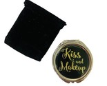 Kiss and Make up Mini Compact Mirror with Fabric Pull Bag NWT by Ganz - $8.34