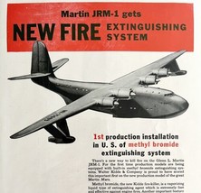 Kidde Martin JRM-1 1940s Advertisement Lithograph Extinguishing System D... - $59.99