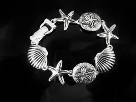 Vintage STARFISH bracelet sand dollar Oceanic Nautical  Jewelry sea star... - £27.97 GBP