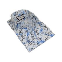Men's Shirt By CASILA Turkey Cotton Blend Long Sleeves 501680-01 Blue Floral image 6