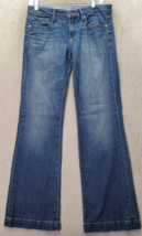Gap Flare Jeans Women Size 27 Blue Long &amp; Lean Denim Pockets Flat Front Mid Rise - £14.51 GBP