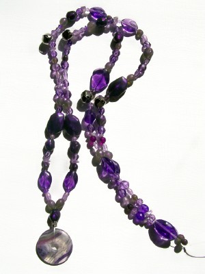 Primary image for AMETHYST MIST GEMSTONE RHYTHM BEADS ~ Horse Size / 54 Inches