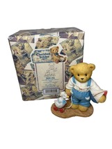 Cherished Teddies Alex Boy Bear w/Duck &amp; Boat Figurine Enesco 368156 - £10.16 GBP