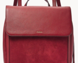 Fossil Claire Dark Red Leather &amp; Suede Backpack SHB3045627 NWT $200 Reta... - £81.33 GBP