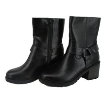 Women 9 Universal Thread Black Combat Biker Buckle Boots Riding Chunky P... - £19.37 GBP