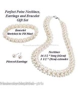 Necklace Bracelet &amp; Earring Perfect Poise 3 Piece Gift Set SILVERTONE --... - £23.32 GBP