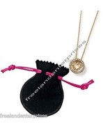 Necklace Circle Heart Goldtone Pendant and Black Pouch NEW in Box - $27.09 CAD