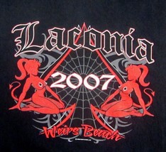 LACONIA 2007 84 YEARS WEIRS BEACH (2XL) Black LONG SLEEVE GRAPHIC-TEE DE... - $21.32