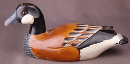 Vtg Wood Duck Decoy-Hand Painted-Fowl Hunting-Original Paint-Folk Art-Gold Eyes. - £112.10 GBP