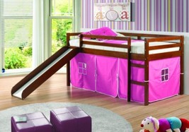 Clara Loft Bed with Slide &amp; Pink Tent - £513.59 GBP