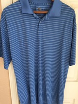 Blue Striped Short Sleeved Mens Nike Golf FitDRY XXL Polo - £15.49 GBP