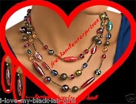 Necklace Earring Beaded Multi-Color Gift Set 16&quot; long ~ NEW ~ - £19.42 GBP
