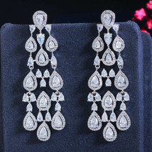 8.50Ct Simulated VVS1/D Diamond Drop/Dangle Earring&#39;s 925 Silver Gold Plated - $118.79