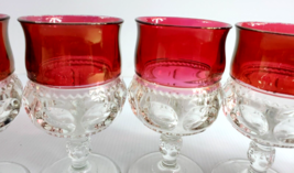 TIFFIN-FRANCISCAN King&#39;s Crown-Cranberry Thumbprint Water Goblet Vintage 1 Each - £5.57 GBP