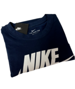 Nike Sportswear Mens Logo Swoosh T-Shirt Navy Blue/White DR0564-419 Medi... - £15.20 GBP