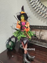 Broomstick BLVD Halloween  Witch Doll Shelf Sitter Sitting Doll 25&quot; NEW - $64.34