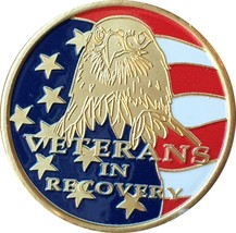 Veterans In Recovery Red White Blue Eagle American Flag Medallion - $18.80