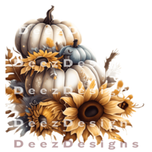 Fall Pumpkin Sunflower Art Picture  - £1.53 GBP