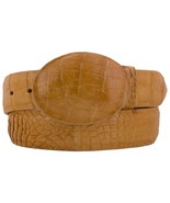 Mens Western Dress Belt Buttercup Alligator Skin Leather Rodeo Buckle Si... - $131.28 CAD