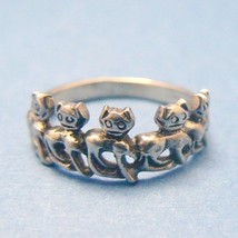 An item in the Jewelry & Watches category: Parade of Cats Sterling Silver (RNG105) Finger Ring - (Size 7)