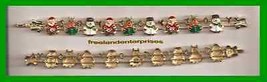 Christmas Bracelet Slide JOY Goldtone Small 7 1/2&quot; (9 sliding charms) Unique - £14.76 GBP