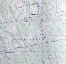 Map Charleston Maine USGS 1983 Topographic Vintage Geo 1:24000 27x22&quot; TOPO13 - £29.48 GBP