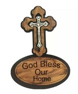 Home Blessings Jesus Cross Crucifix Magnet Olive Wood JERUSALEM, Bless o... - $17.29 CAD