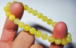 Amber Bracelet Natural Baltic Amber round beads butter color  A-257 - £94.93 GBP