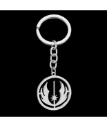 JEDI KEYCHAIN Stainless Steel Metal Charm Star Wars Movie Fan Symbol Rou... - $113.26 MXN