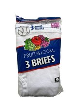 VTG 2001 Fruit Of The Loom 3 Pack Men’s White Briefs XL 42 44 7601 Underwear - £21.65 GBP