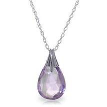 3 Carat 14K Solid White Gold Strive To Be Natural Amethyst Necklace 14&quot;-24&quot;  - £158.46 GBP