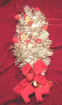 Vintage Silver Tinsel Christmas Decoration Wreath Tree Toppe - $12.00