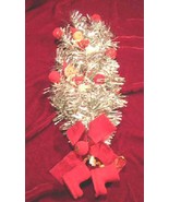 Vintage Silver Tinsel Christmas Decoration Wreath Tree Toppe - £9.61 GBP