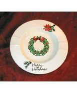 Vintage Happy Holidays Christmas Ashtray Wreath - $11.95