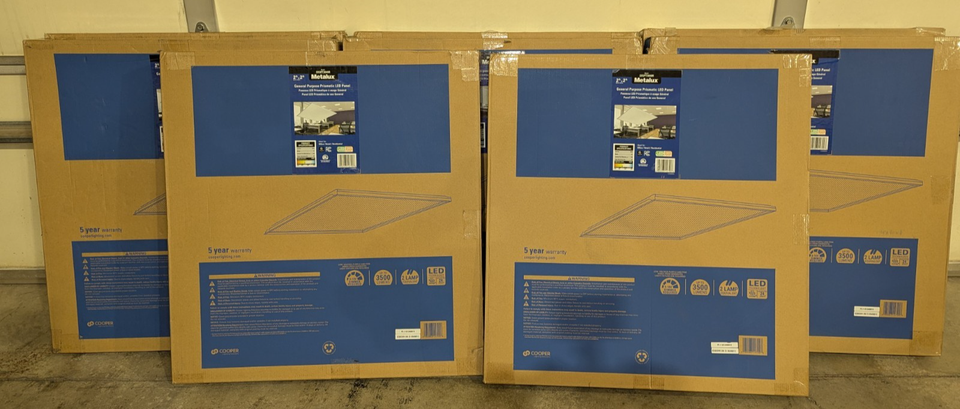 LOT OF 4 New Metalux 2ft x 2ft Integrated LED Prismatic LED Panel 4000K New - $84.99