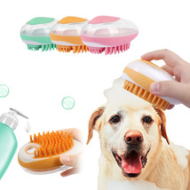 Dog Cat Bath Brush 2-in-1 Pet SPA Massage Comb Soft Silicone Pets Shower Hair Gr - £11.38 GBP