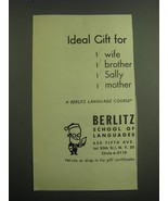 1949 Berlitz School of Language Ad - Ideal Gift for wife brother Sally m... - £14.55 GBP