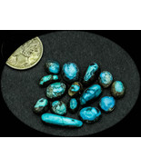 22.5 cwt. Rare Vintage Bisbee Lot of 15 Turquoise Cabochons - $192.50