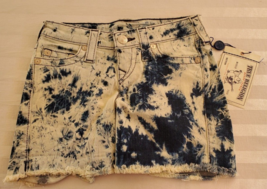 NWT True Religion Midnight Blue tie Dye Mid Cutoff shorts Size 23 Flare ... - £38.01 GBP