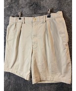 Polo Ralph Lauren Shorts Mens 35W Cream White Pleated Preppy Chino Tyler Pony - $11.73