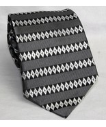 Daniel Craig 100% Silk Mens Necktie Tie Italy Grays and Black Geometric ... - £8.73 GBP