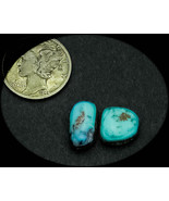 6.0 cwt. Rare Vintage Bisbee Lot of 2 Turquoise Cabochons. - £98.36 GBP